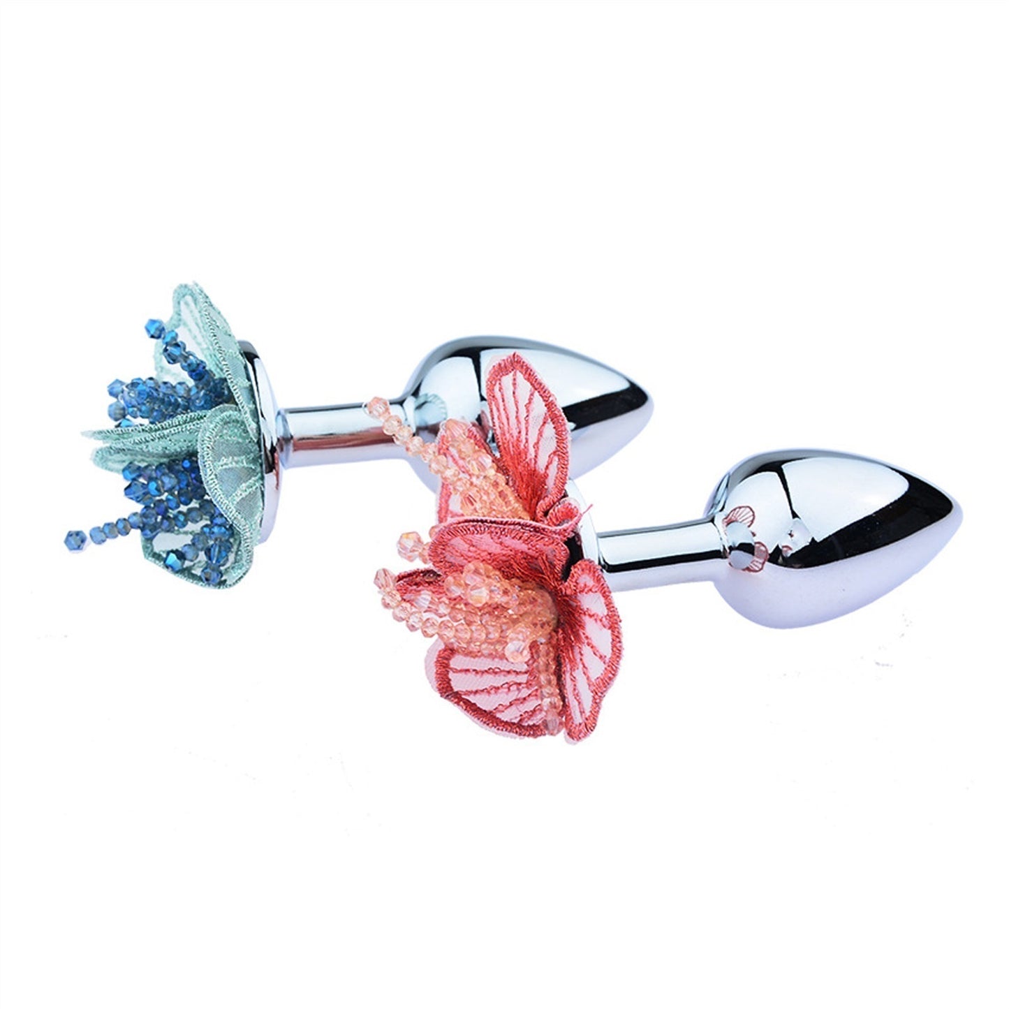 Adult Toy Flower Petal Bud Metal Anal Plug Ring Fo
