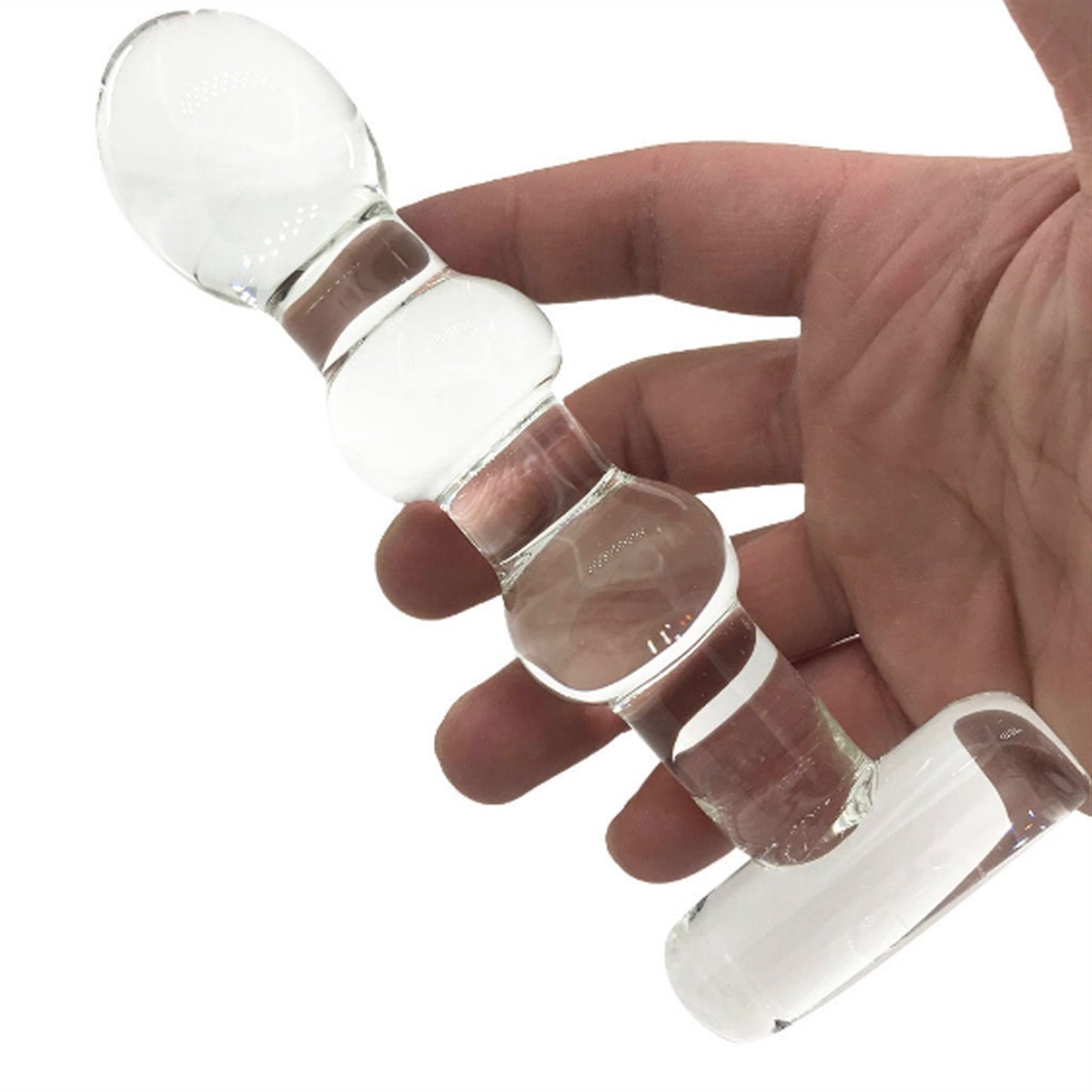 3 Balls Transparent Crystal Glass Anal Plug Back C