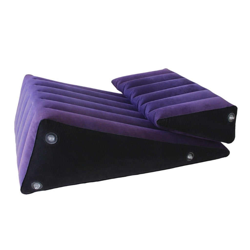 Inflatable Triangle Pillow PVC Flocking Travel Pil
