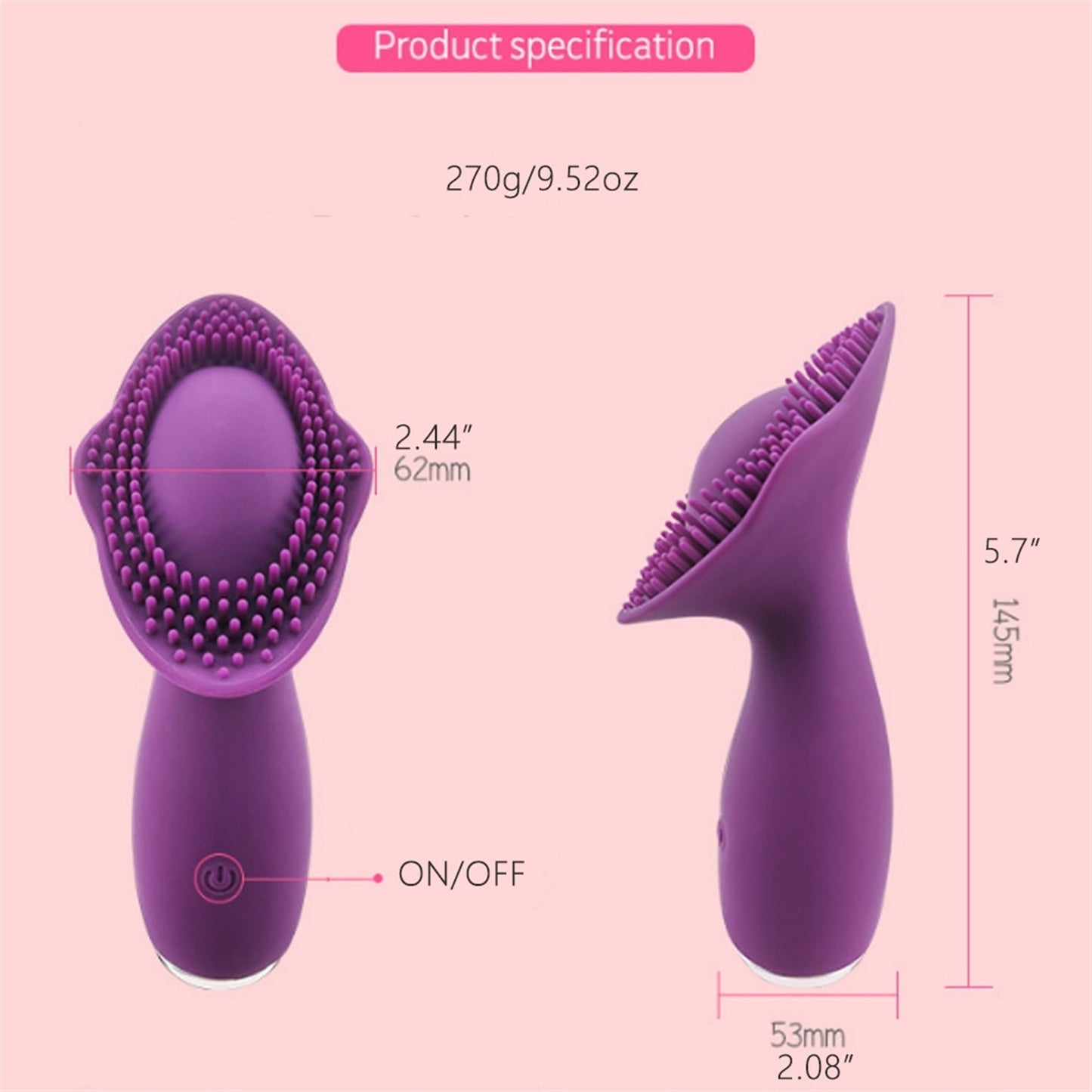 10 Frequency Vibration Stick Silicone Face Brush C