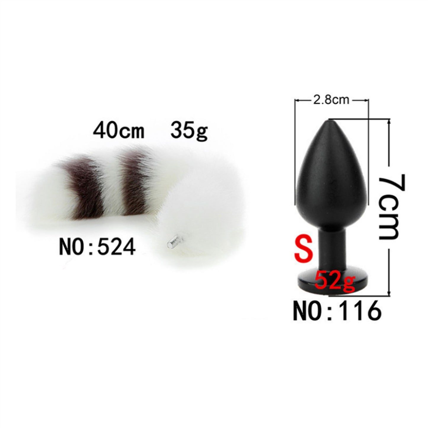 Removable Imitation Fox Tail Anal Plug For Couple
