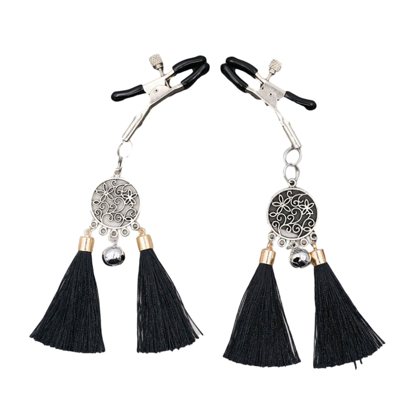 Feather Bells Metal Tassels Pendant Nipple Clamps