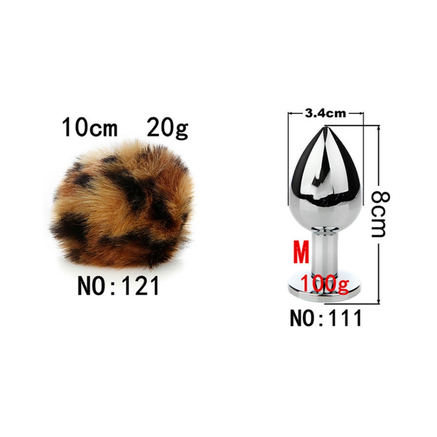 Removable Imitation Fox Tail Anal Plug For Couple