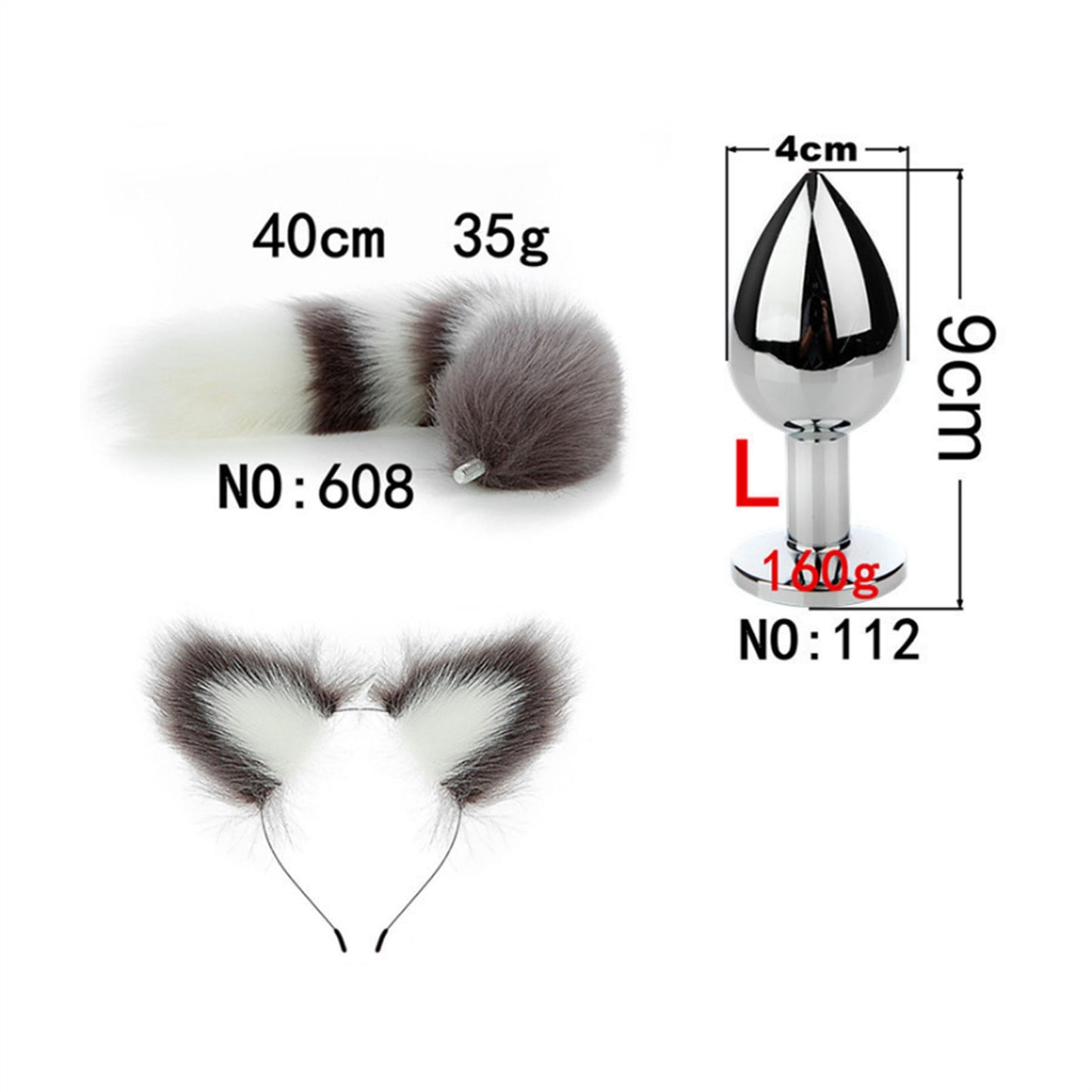 Faux Fox Tail Anal Plug Ear Hairpin Set Cosplay Ad