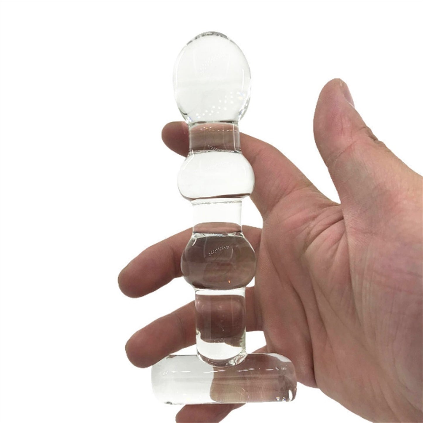 3 Balls Transparent Crystal Glass Anal Plug Back C