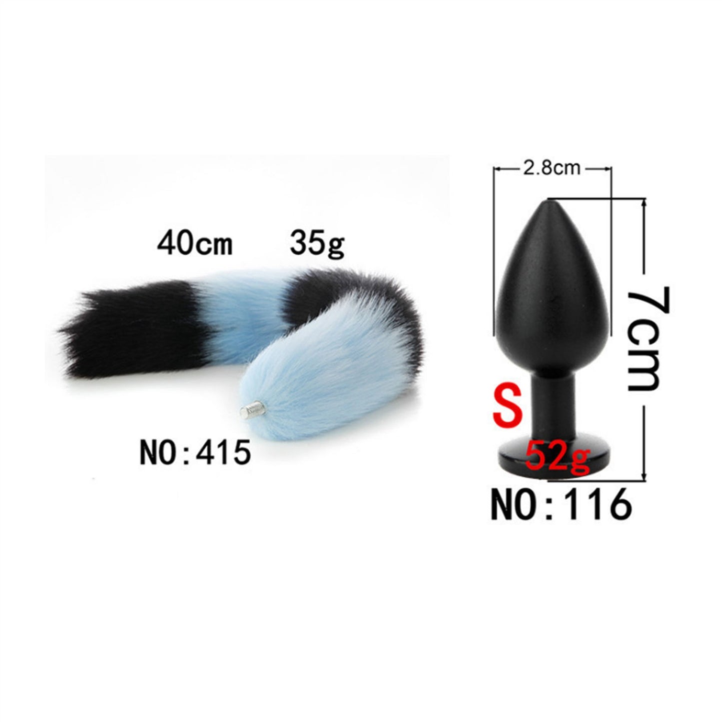 Removable Imitation Fox Tail Anal Plug For Couple