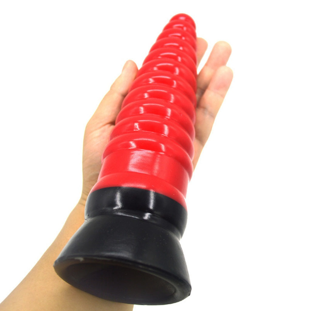 Black Red Liquid Silicone Dildo Penis With Suction