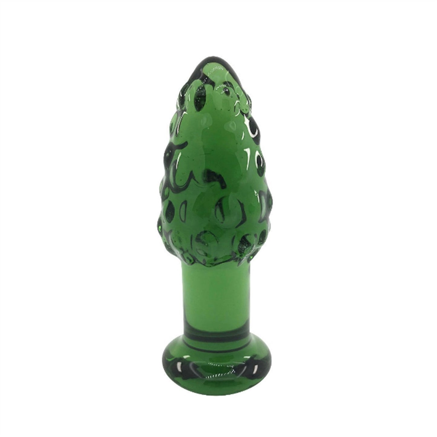 Green Cycas Crystal Glass Anal Plug for Men and Wo