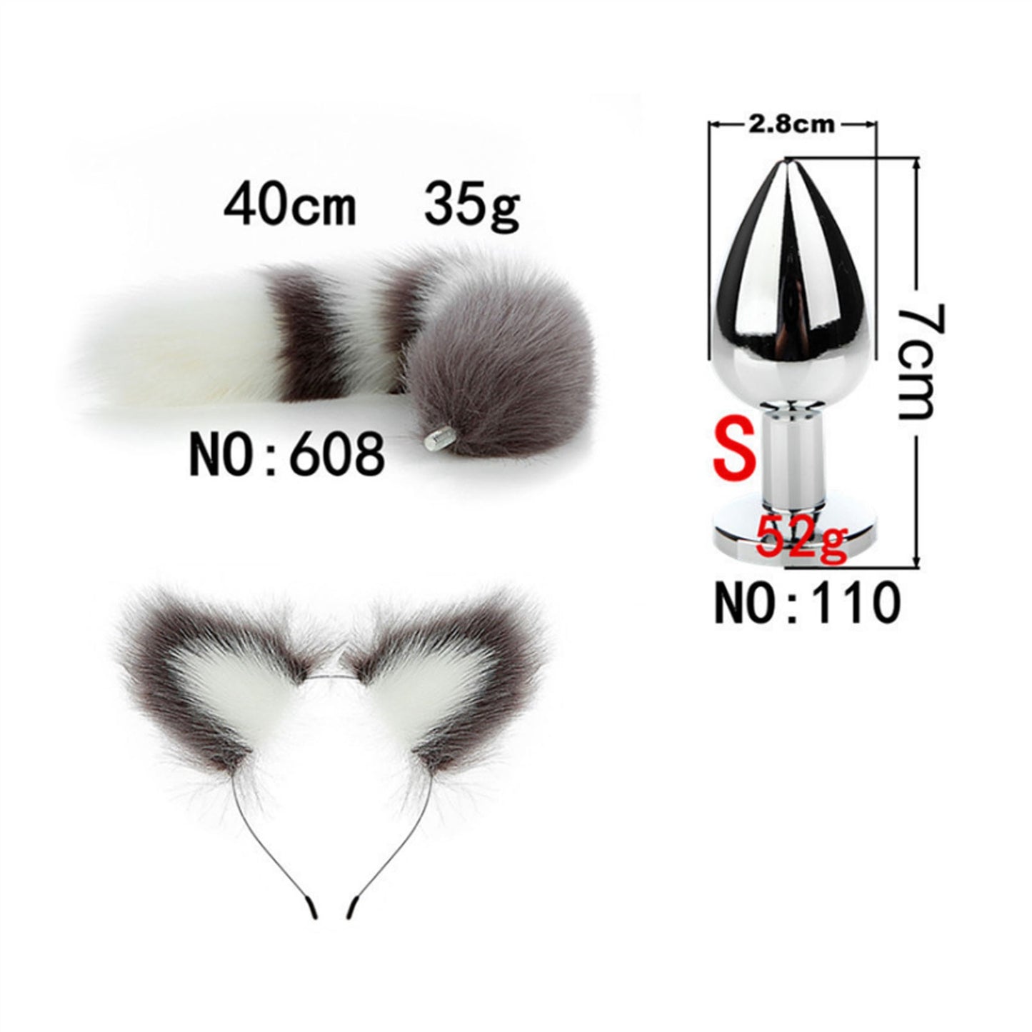 Faux Fox Tail Anal Plug Ear Hairpin Set Cosplay Ad