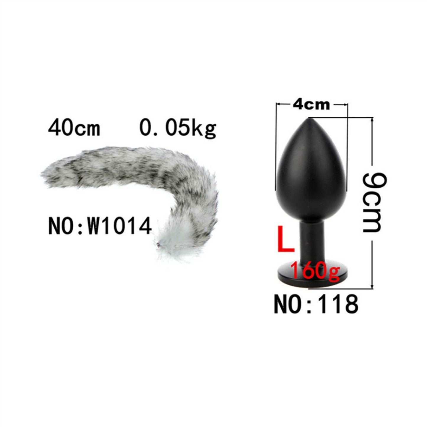 Removable Imitation Fox Tail Anal Plug For Couple
