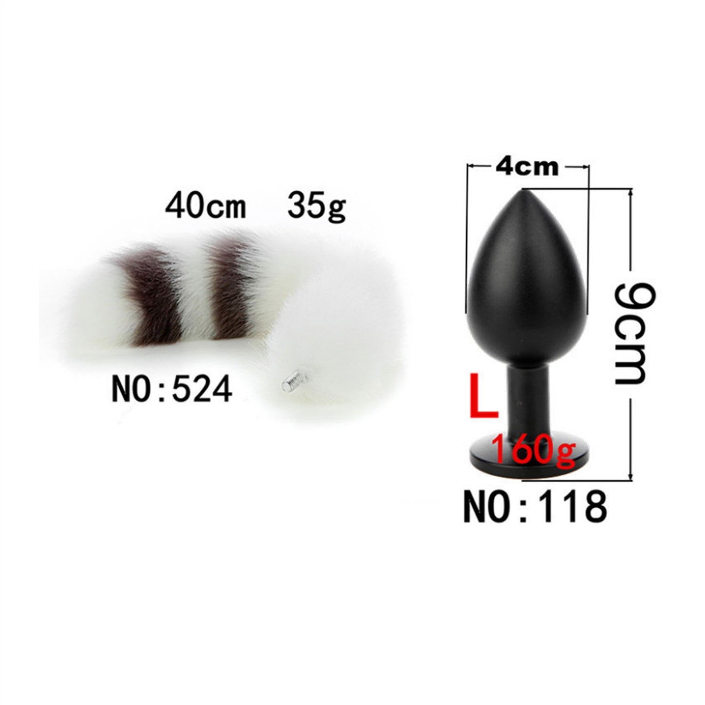 Removable Imitation Fox Tail Anal Plug For Couple