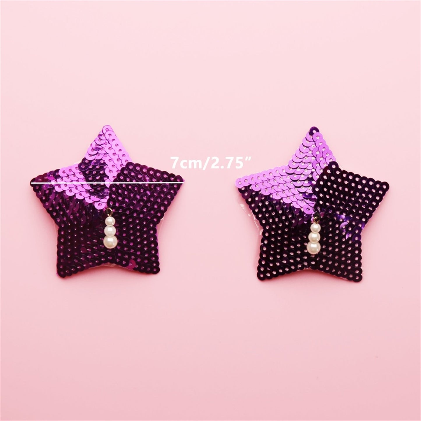 Fashion Purple Five-pointed Star Sequined Pearl Pe