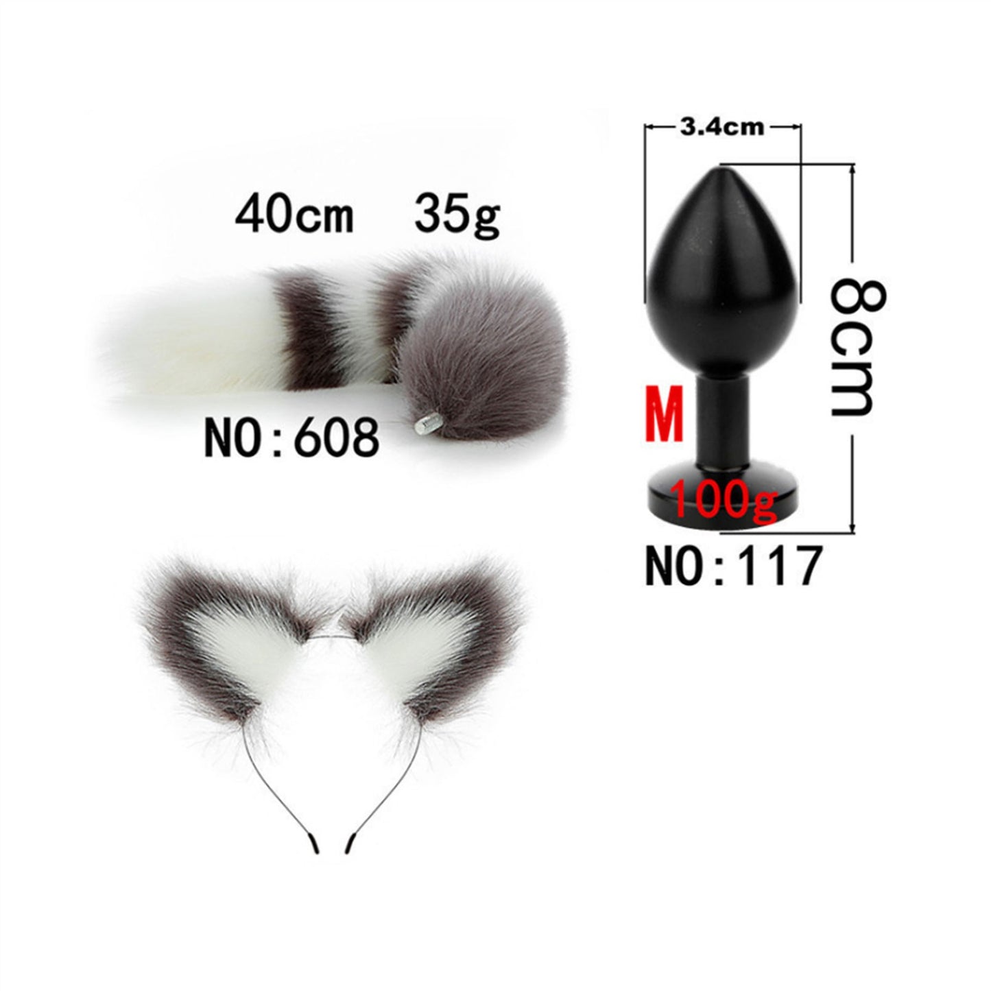 Faux Fox Tail Anal Plug Ear Hairpin Set Cosplay Ad