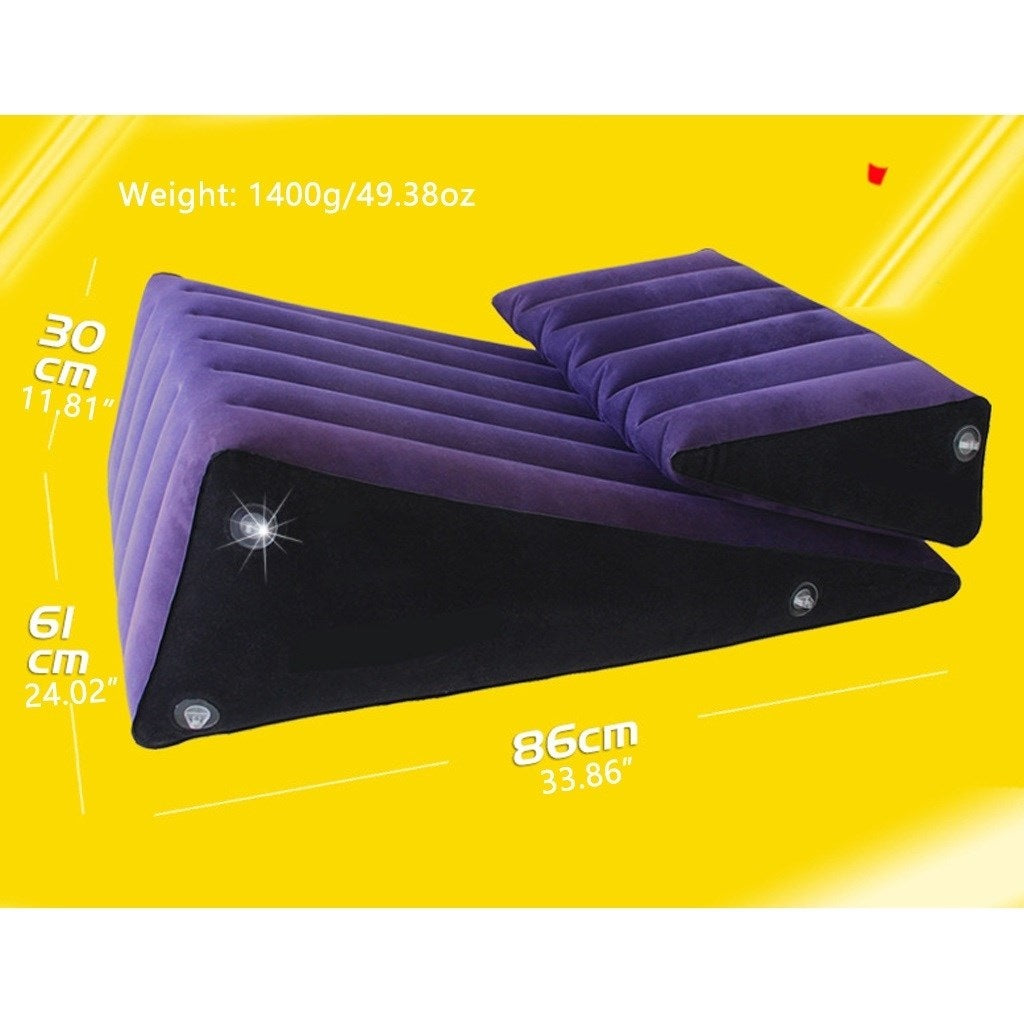 Inflatable Triangle Pillow PVC Flocking Travel Pil