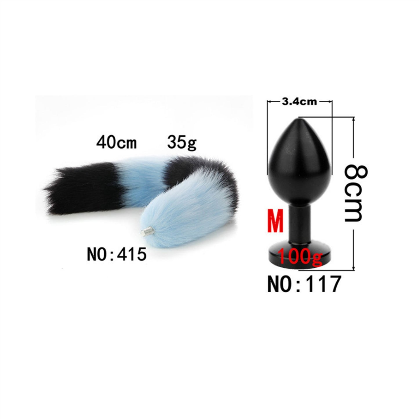 Removable Imitation Fox Tail Anal Plug For Couple