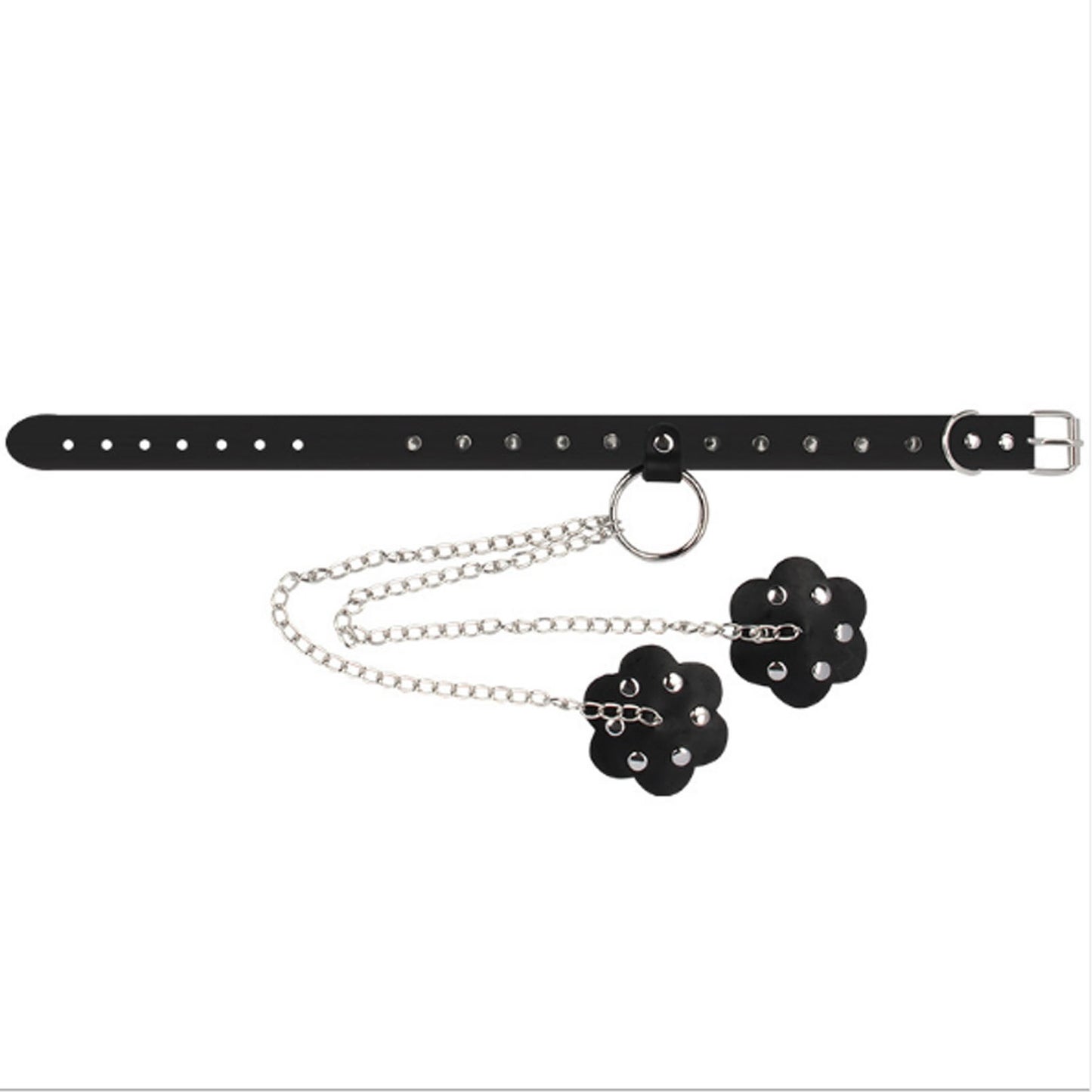 Rivet dog slave collar with chain Collor Necklace