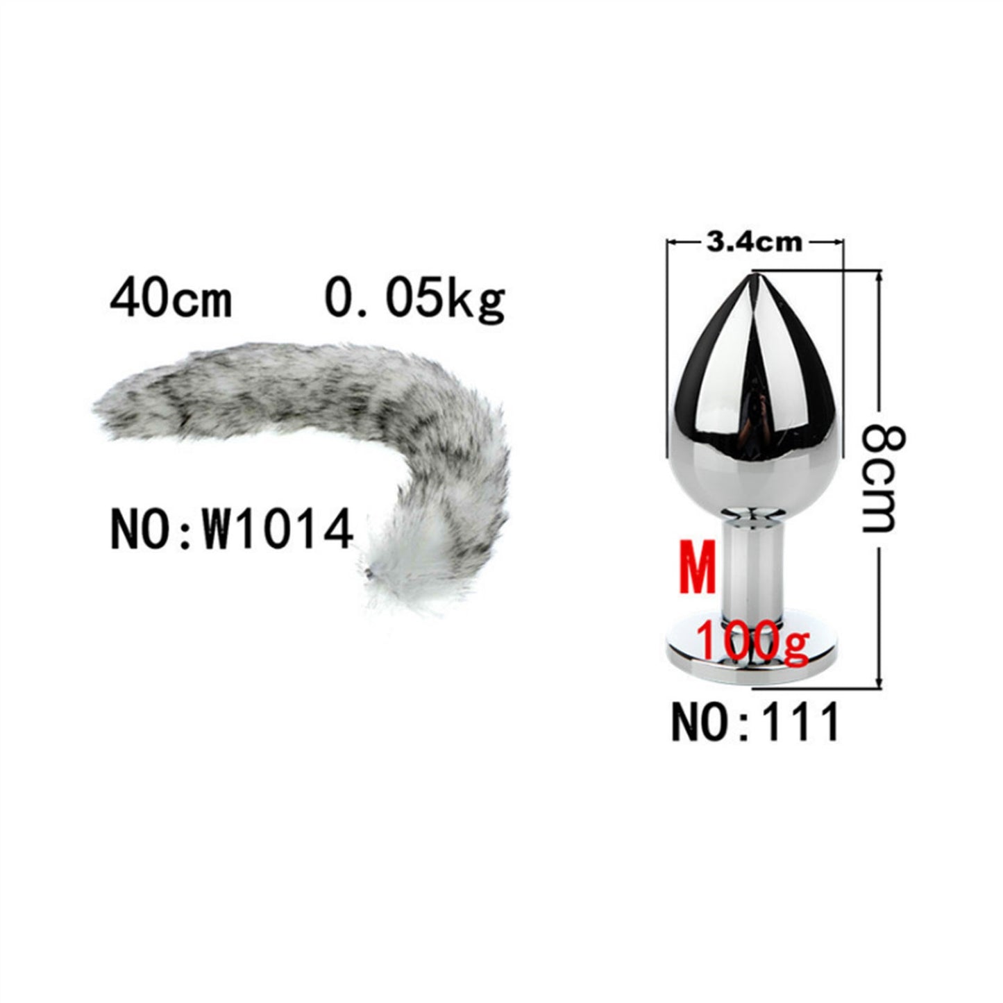 Removable Imitation Fox Tail Anal Plug For Couple