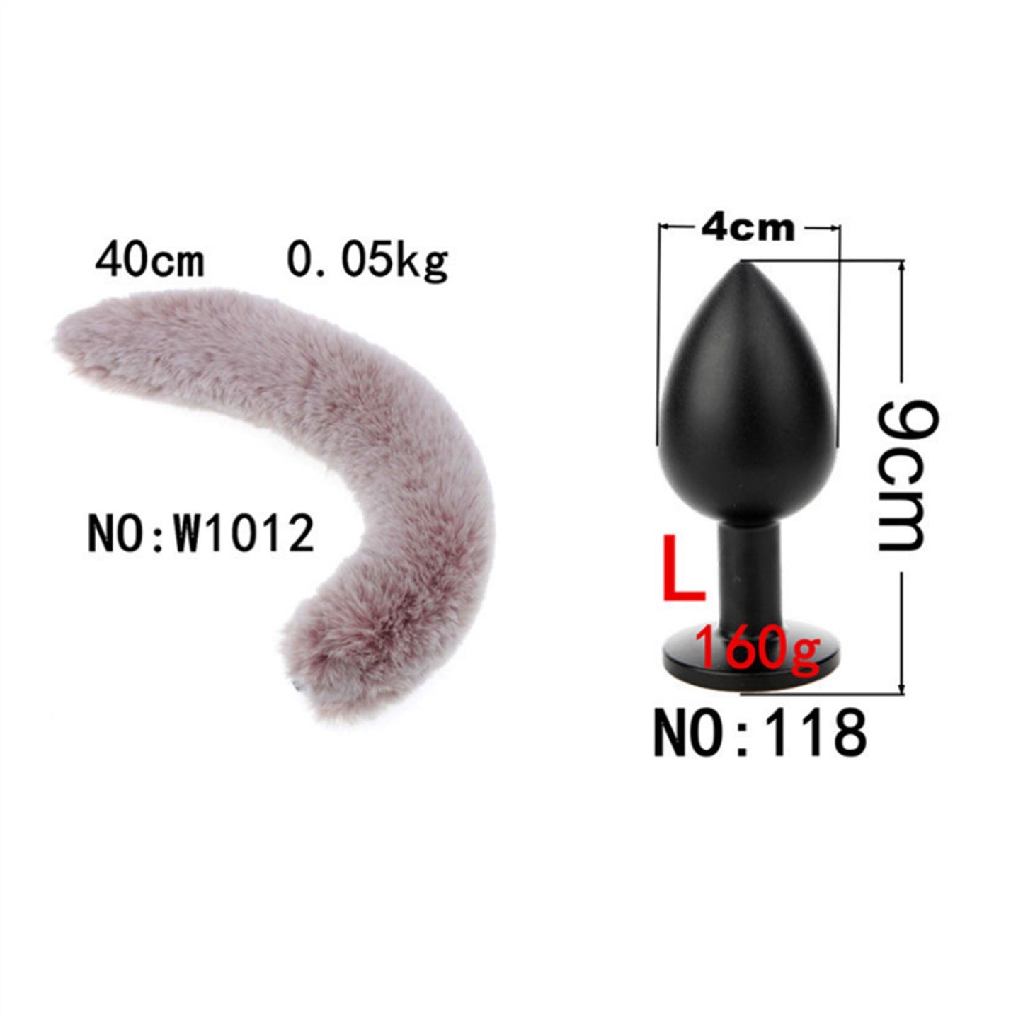 Removable Imitation Fox Tail Anal Plug For Couple
