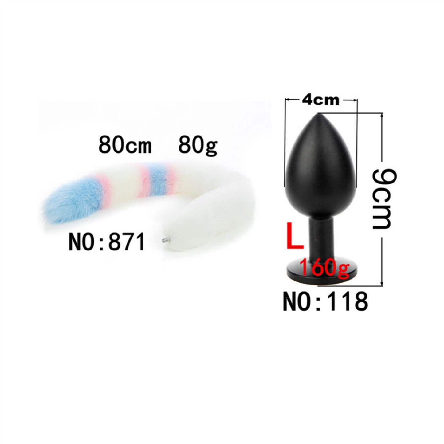 Removable Imitation Fox Tail Anal Plug For Couple