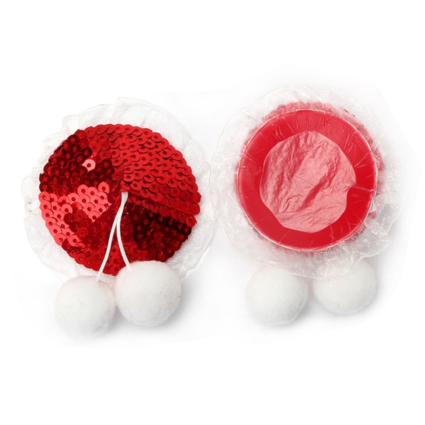 Red Sequins White Ball Pendants Nipple Cover Breas