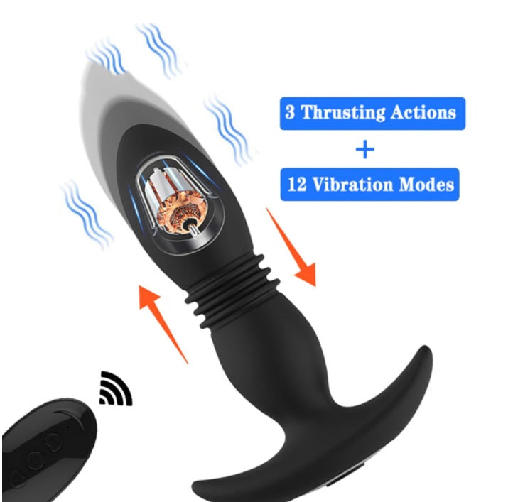 Anal Vibrator with 12 Vibrating Modes & Thrusting 