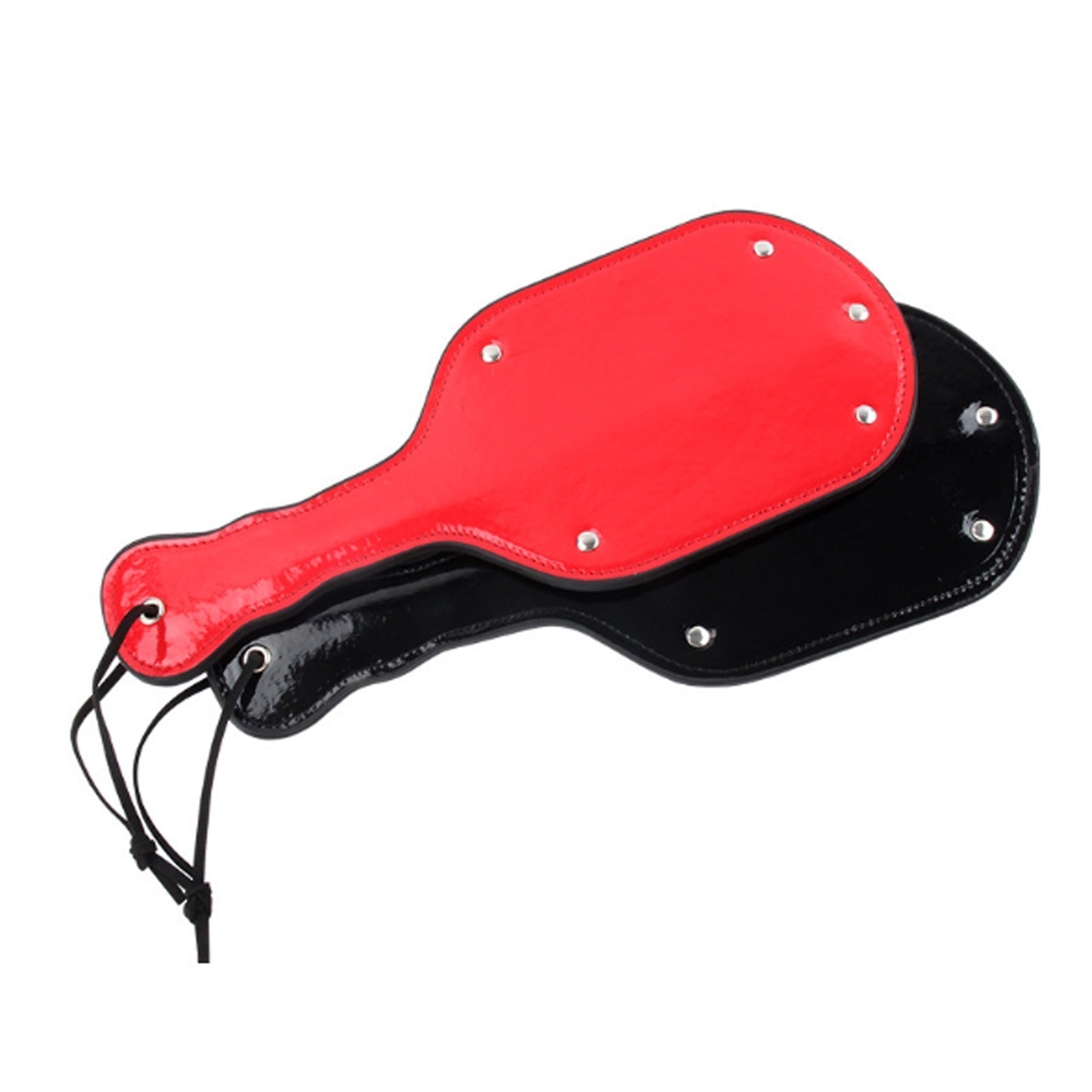 Black Red Two-toned PU Patent Leather Hand Racket 