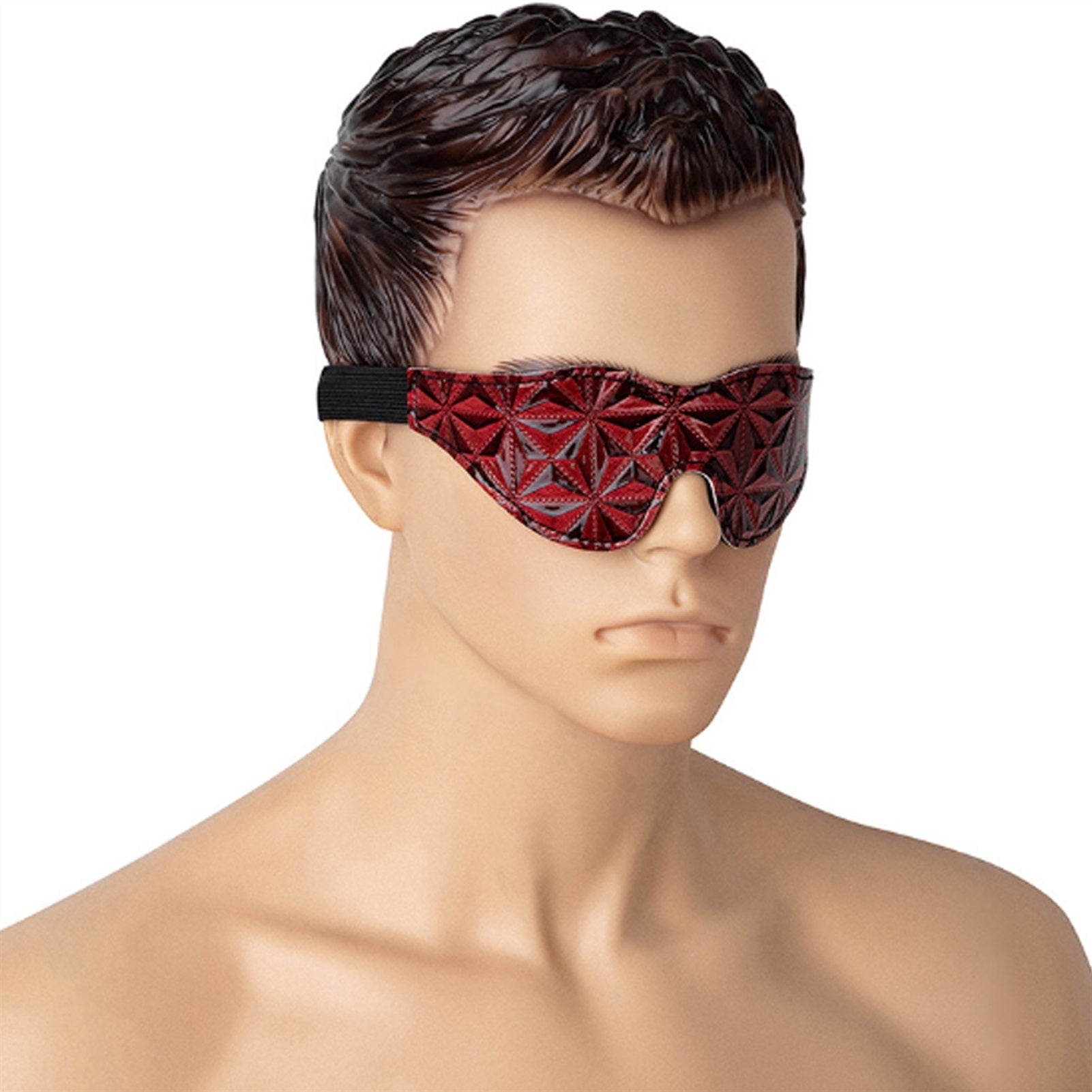 Adult Products Open Mouth Headgear Red PU Leather 