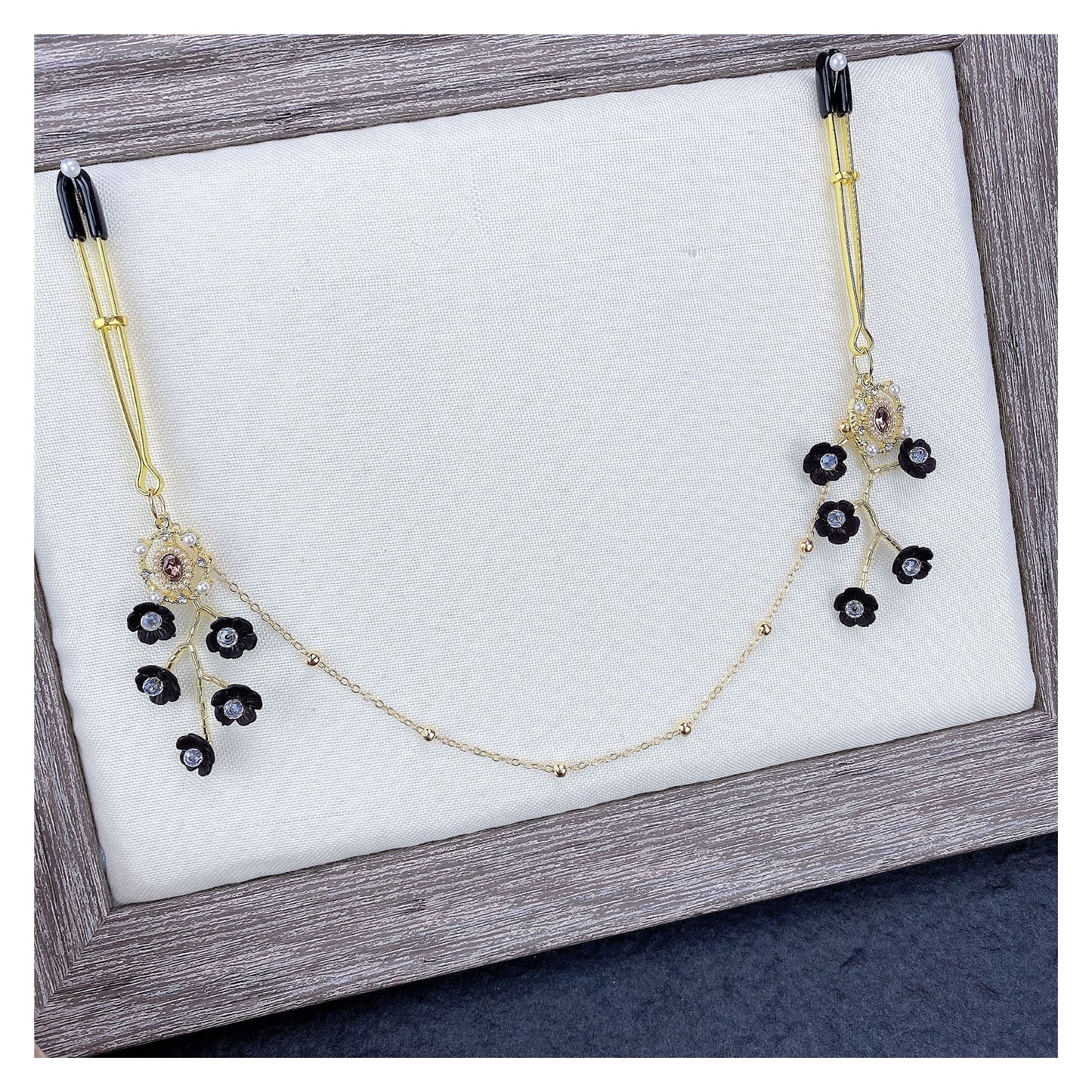 1 Pair Nipple Clip Sex Nipple Chain Stainless Stee