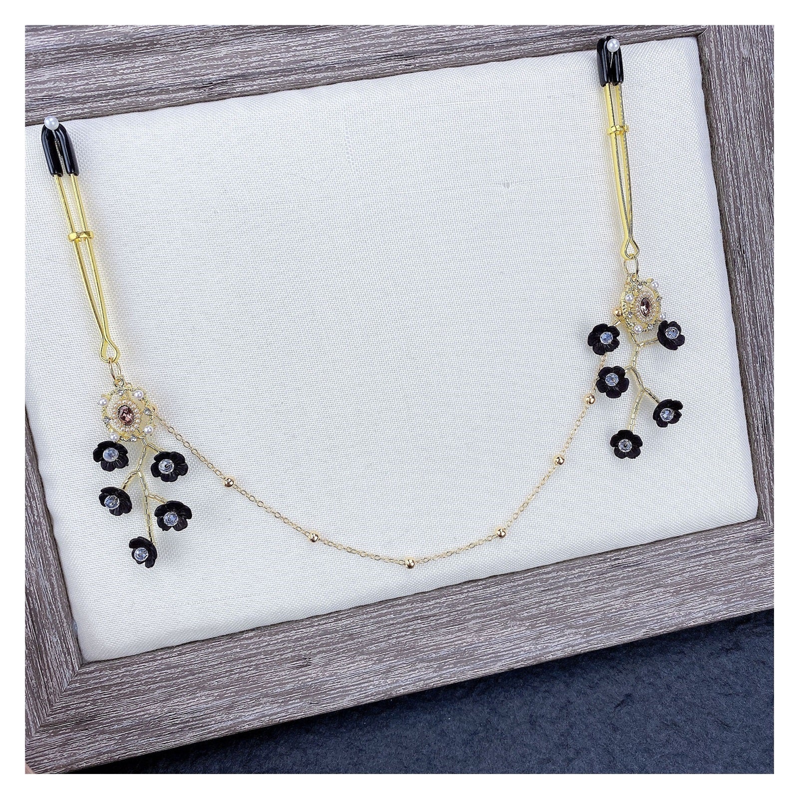 1 Pair Nipple Clip Sex Nipple Chain Stainless Stee