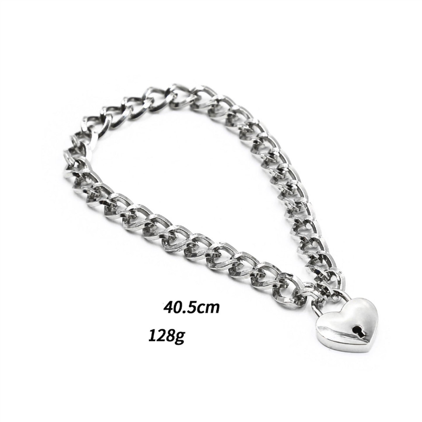 Chain Neck Sleeve Heart Shaped Lock Cuffs Necklace
