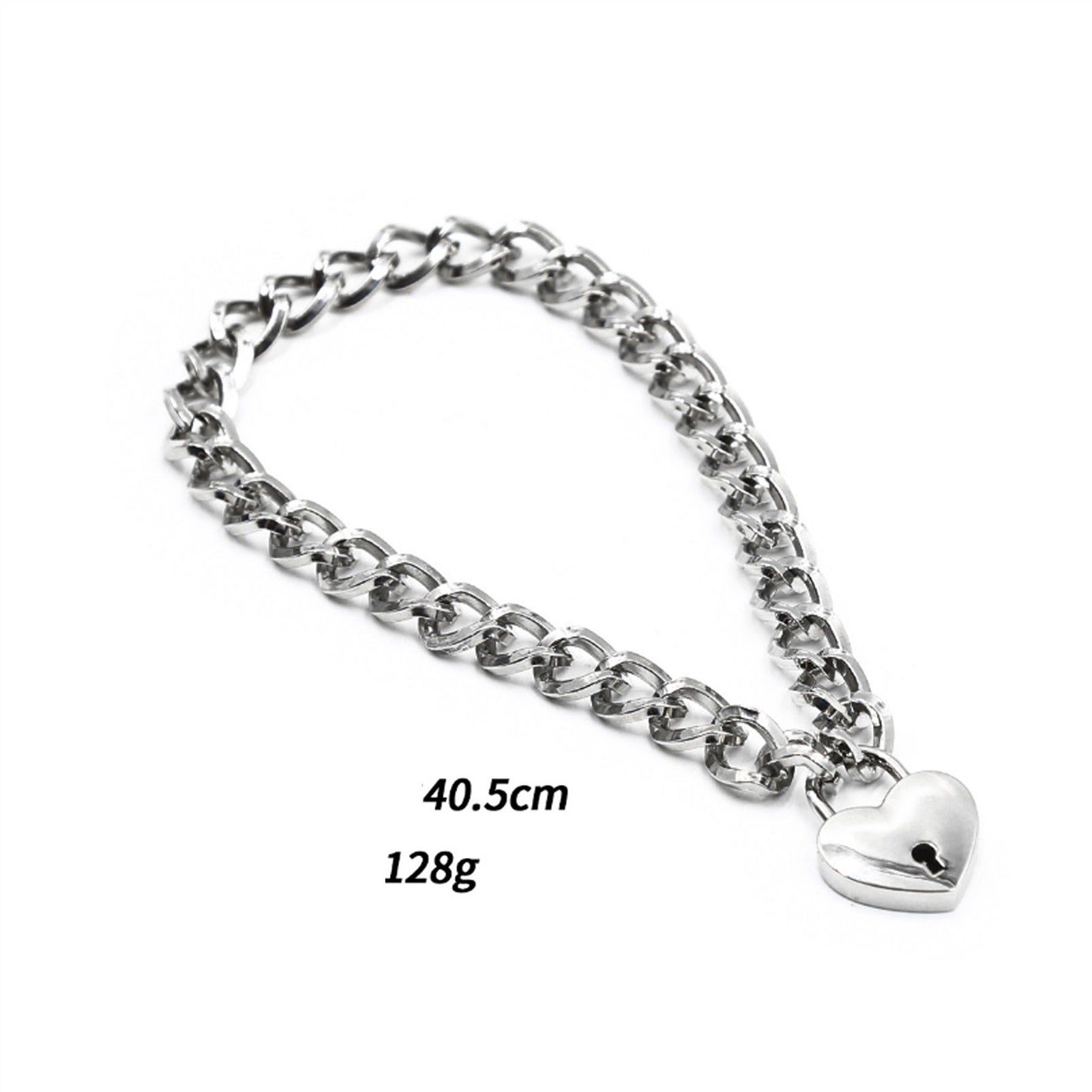 Chain Neck Sleeve Heart Shaped Lock Cuffs Necklace