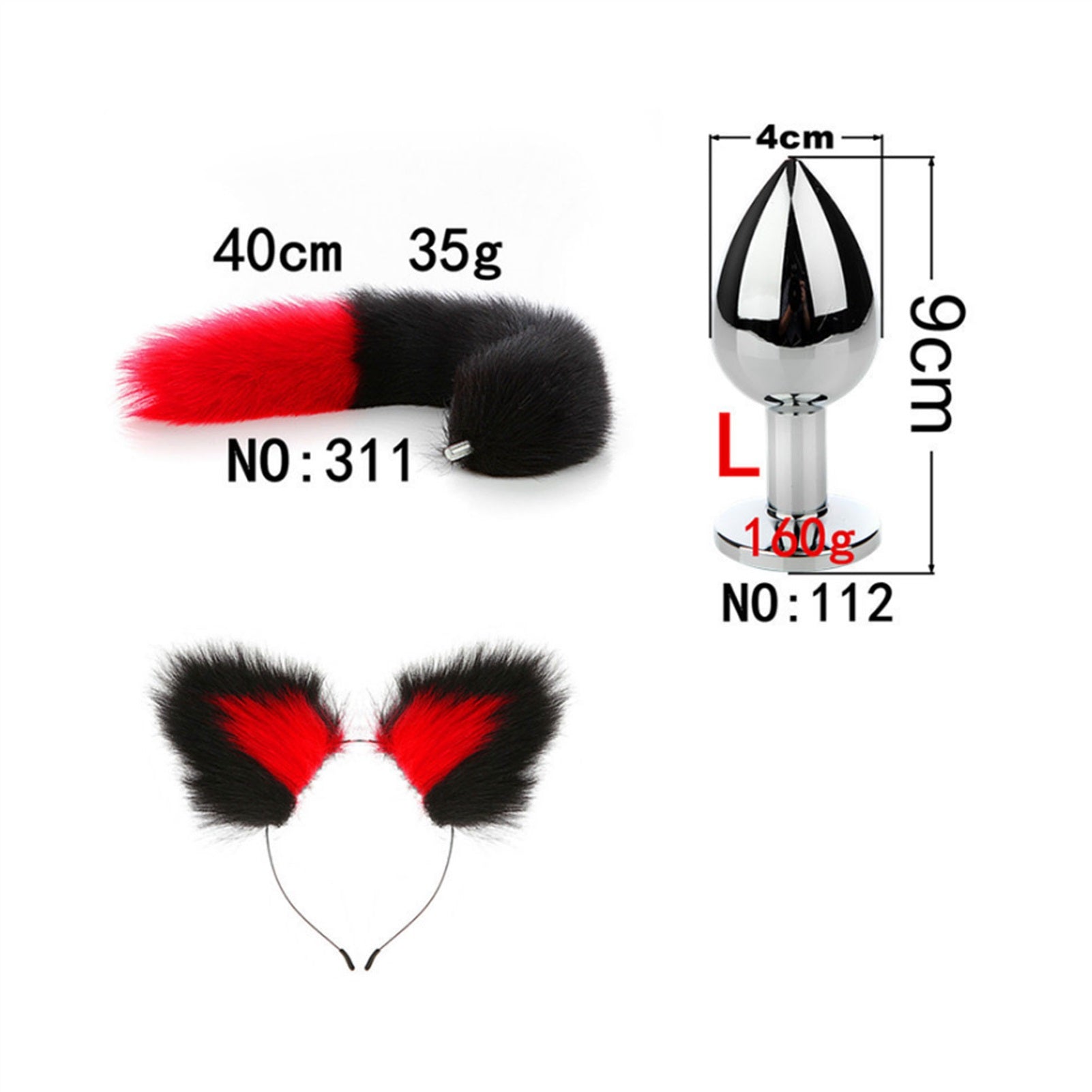 Faux Fox Tail Anal Plug Ear Hairpin Set Cosplay Ad