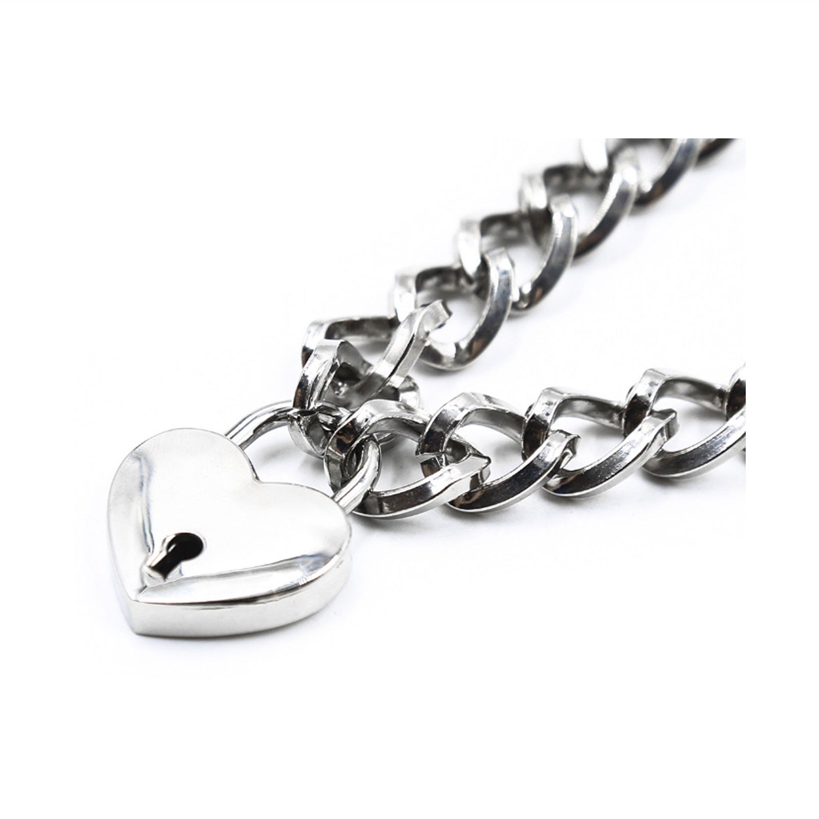 Chain Neck Sleeve Heart Shaped Lock Cuffs Necklace