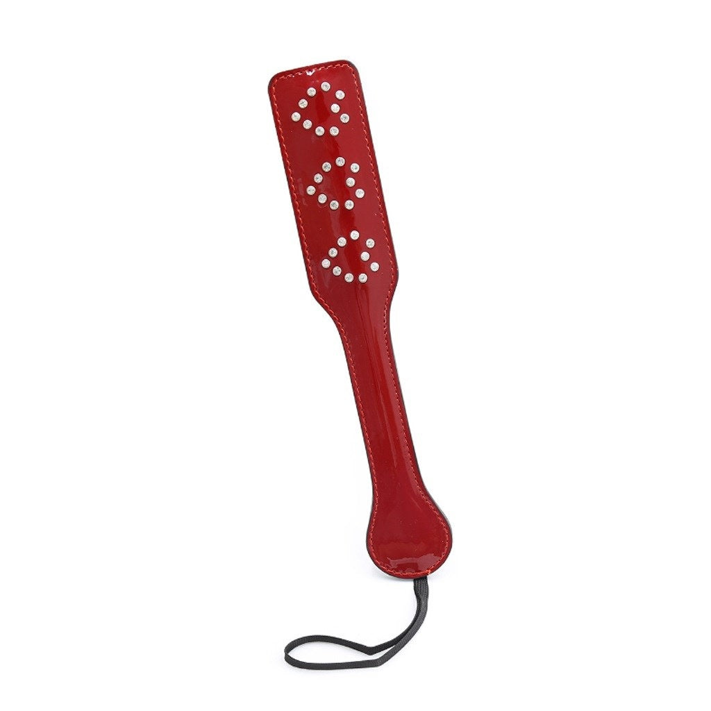 Red Bright Leather Studded Heart-shaped Hand-shot 