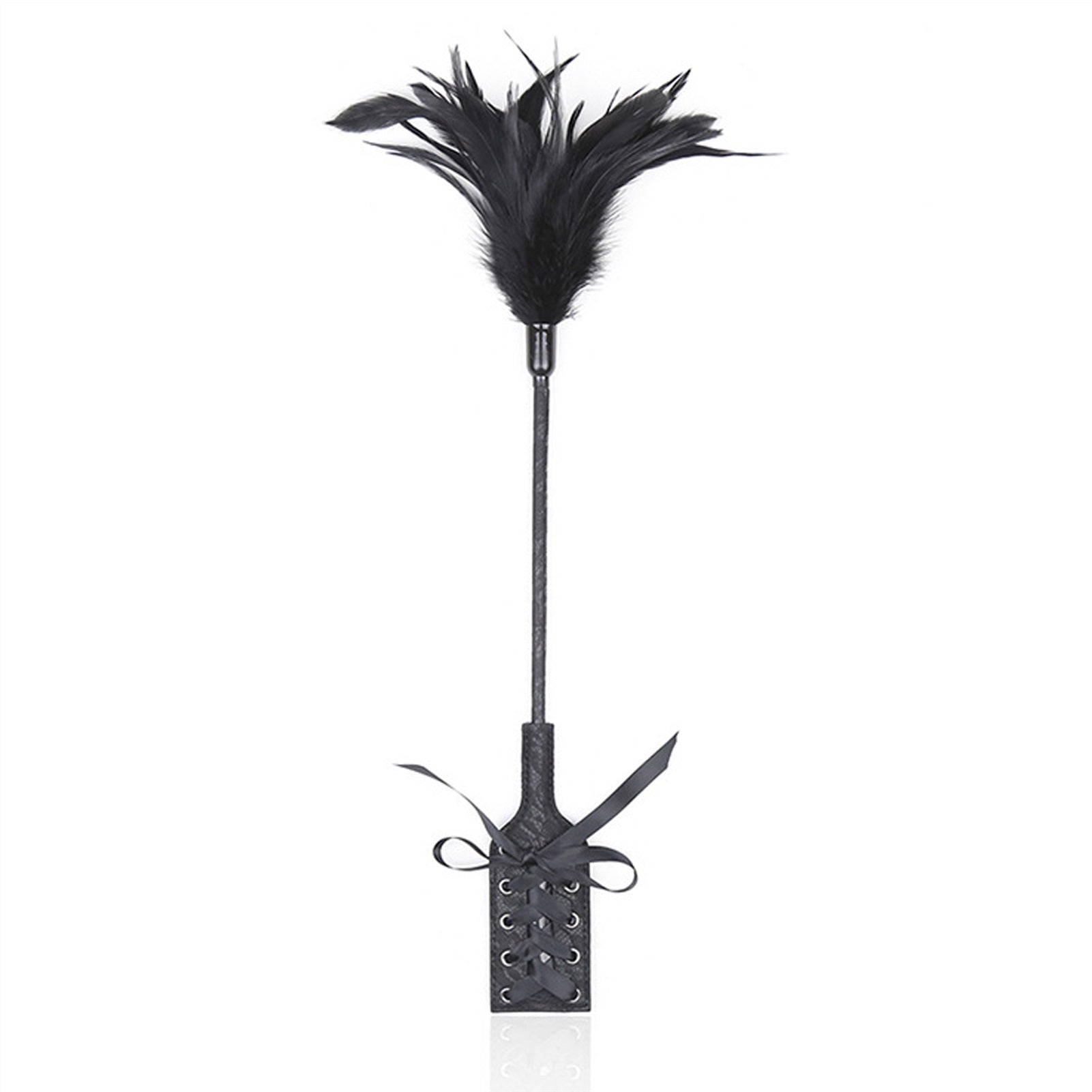 45cm Black Sexy Lace Ribbon Bow PU Hand Racket To 