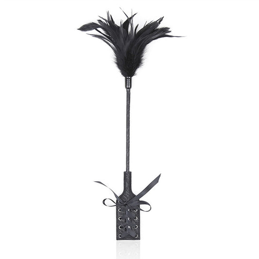 45cm Black Sexy Lace Ribbon Bow PU Hand Racket To 