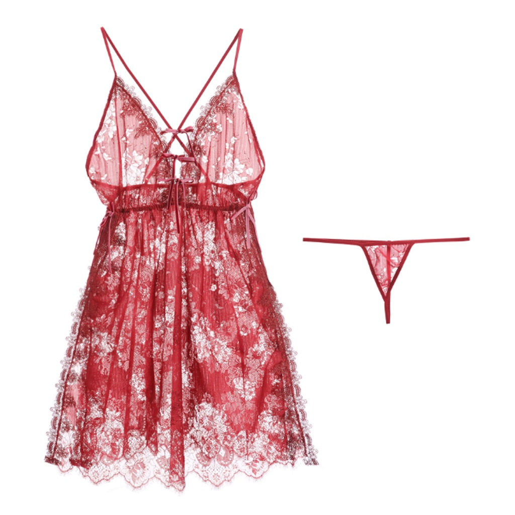 Sexy Lace Floral Lingerie For Women Sling Nightdre