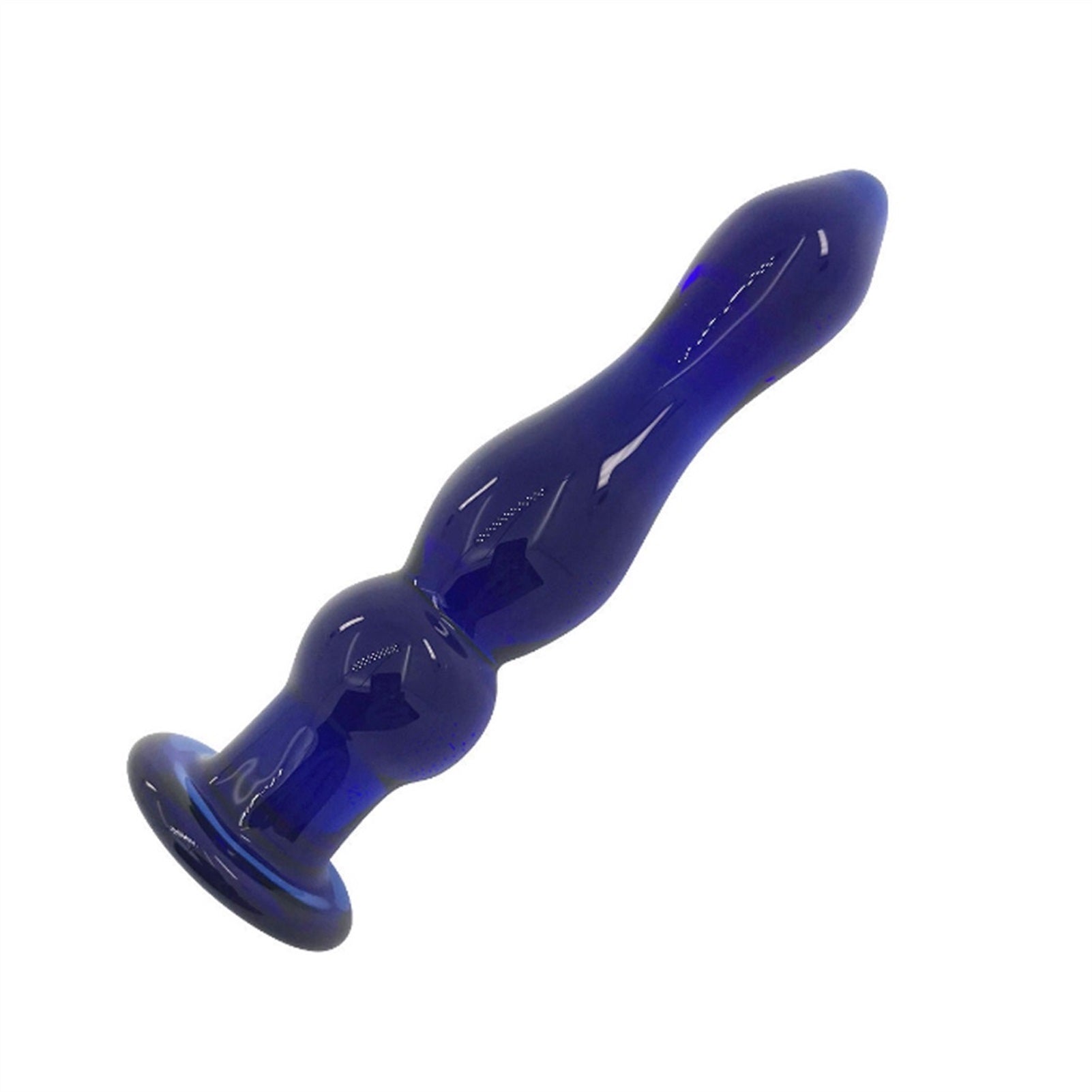 Blue Pagoda Crystal Glass Anal Plug Back Court Alt