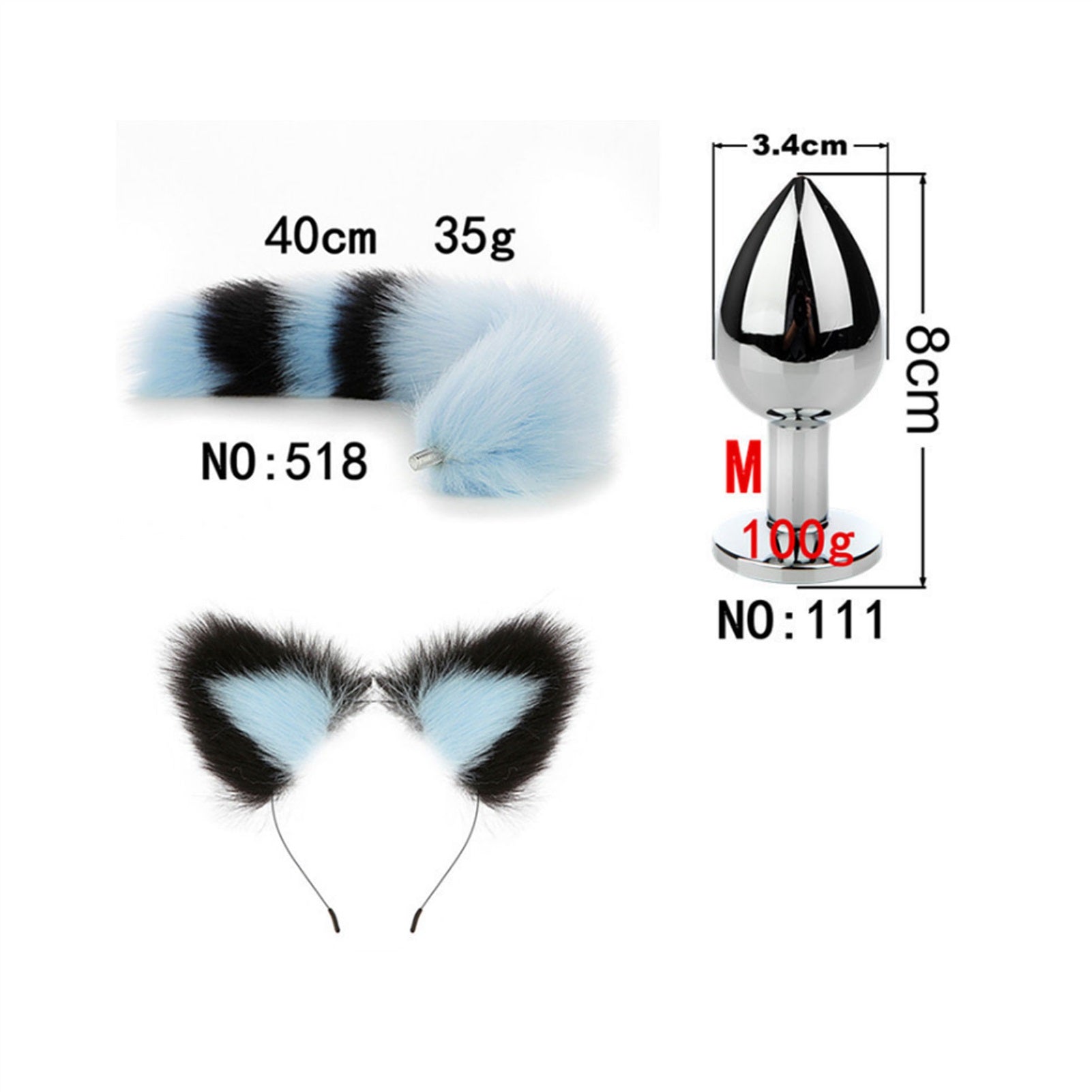 Faux Fox Tail Anal Plug Ear Hairpin Set Cosplay Ad