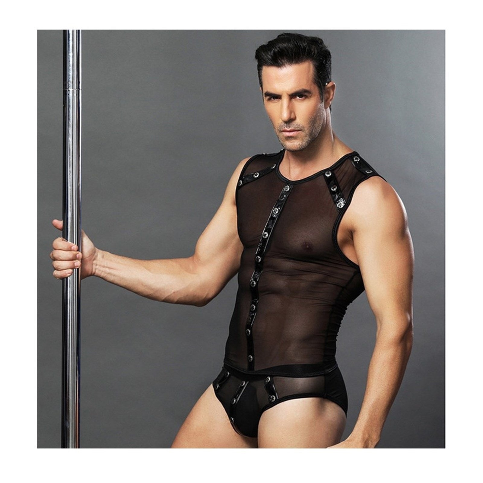Men's Sexy lingerie Nightclub Underwear Net Vest S