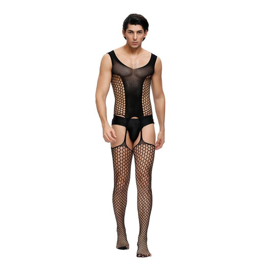 Men's Sexy Union Socks Siamese Netting Lingerie Ni