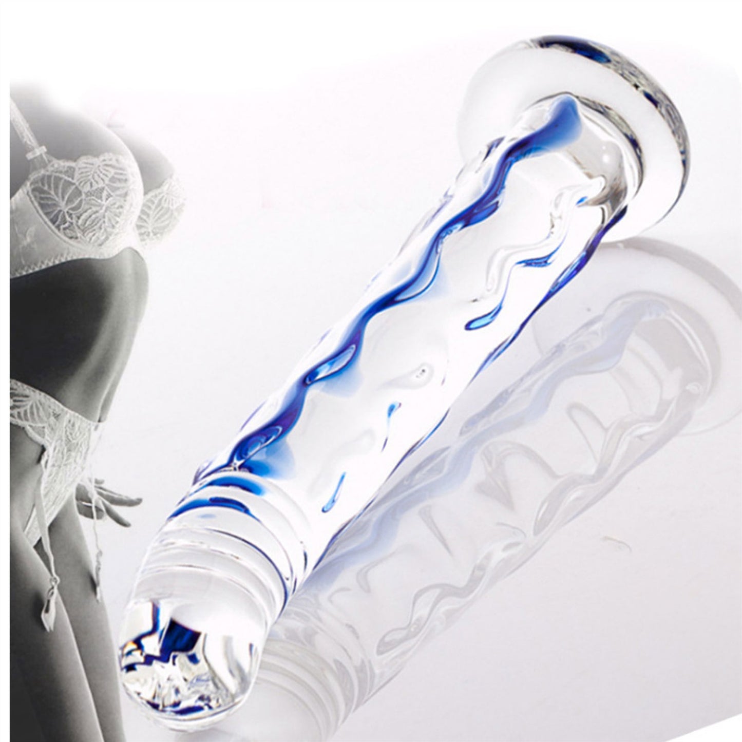Crystal Glass Adult Toy Metal Anal Plug Ring For C