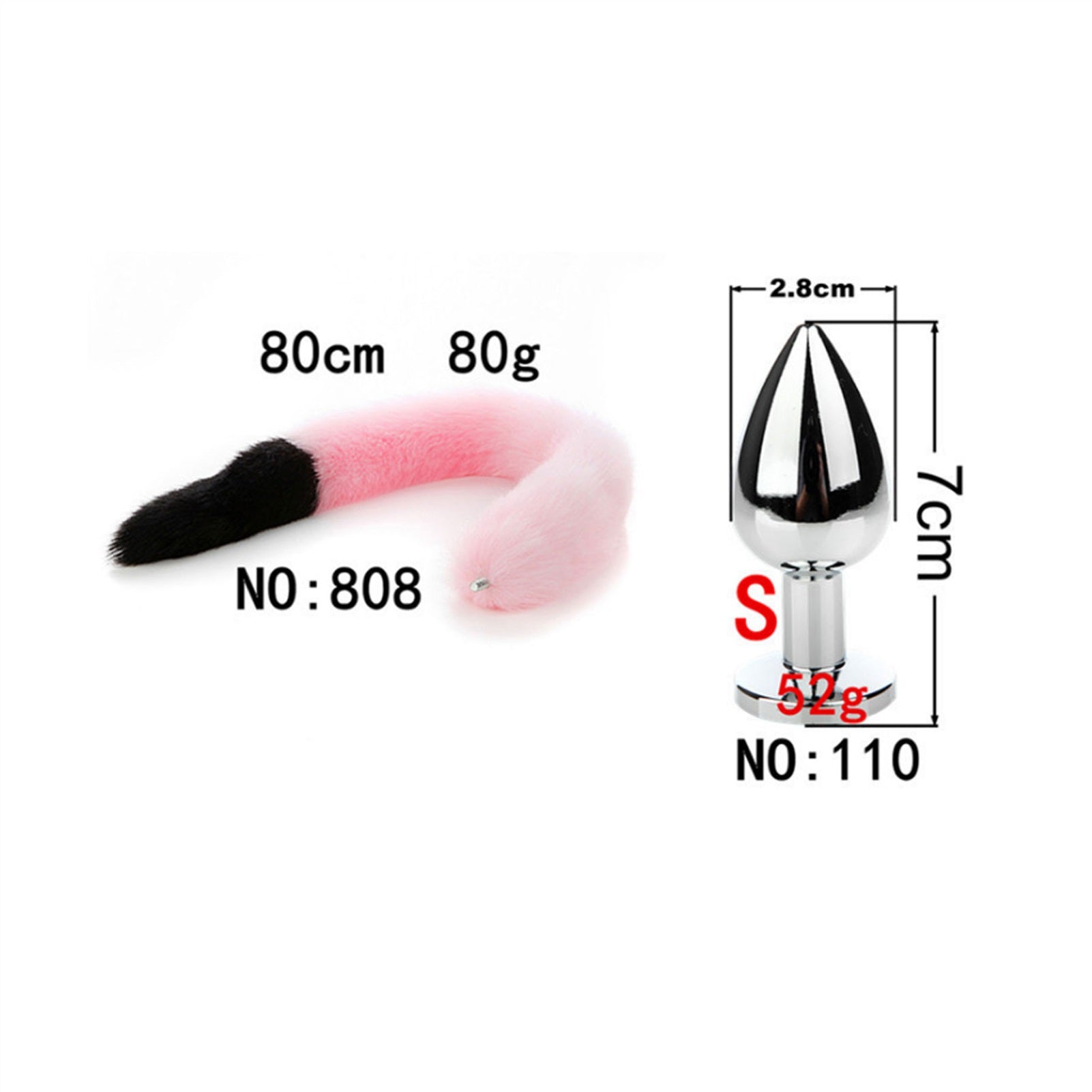 Removable Imitation Fox Tail Anal Plug For Couple 