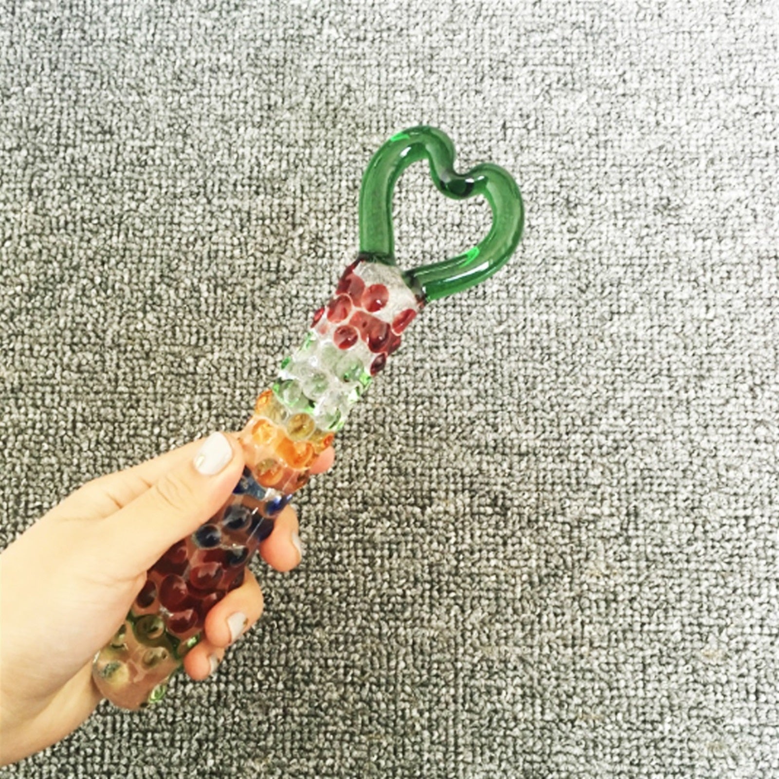 Colorful Point Glass Crystal Pearl Penis For Men A