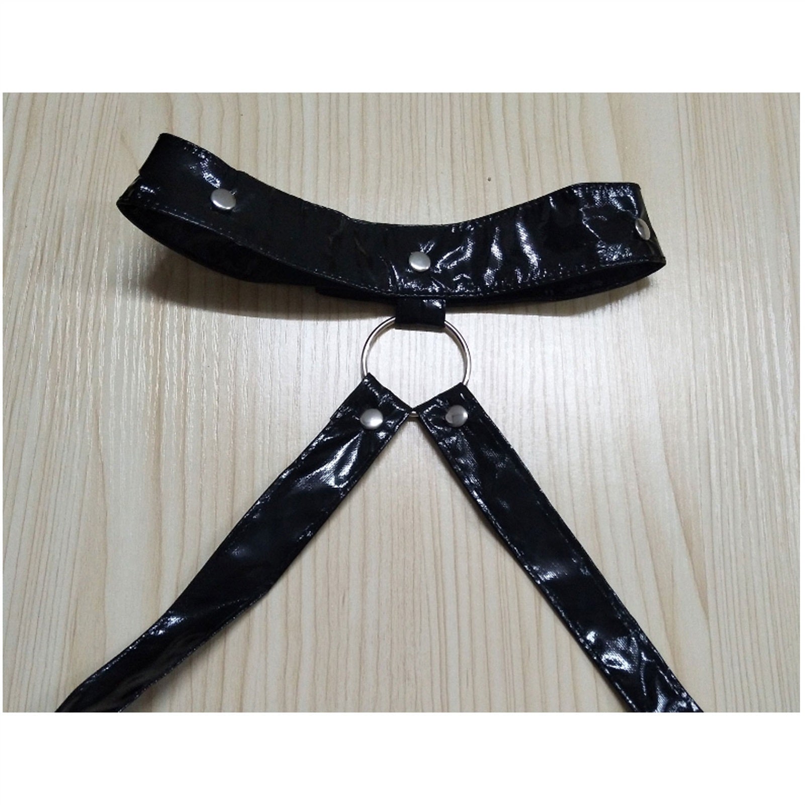 Men's PU Leather One-piece Hollow Patent Leather S
