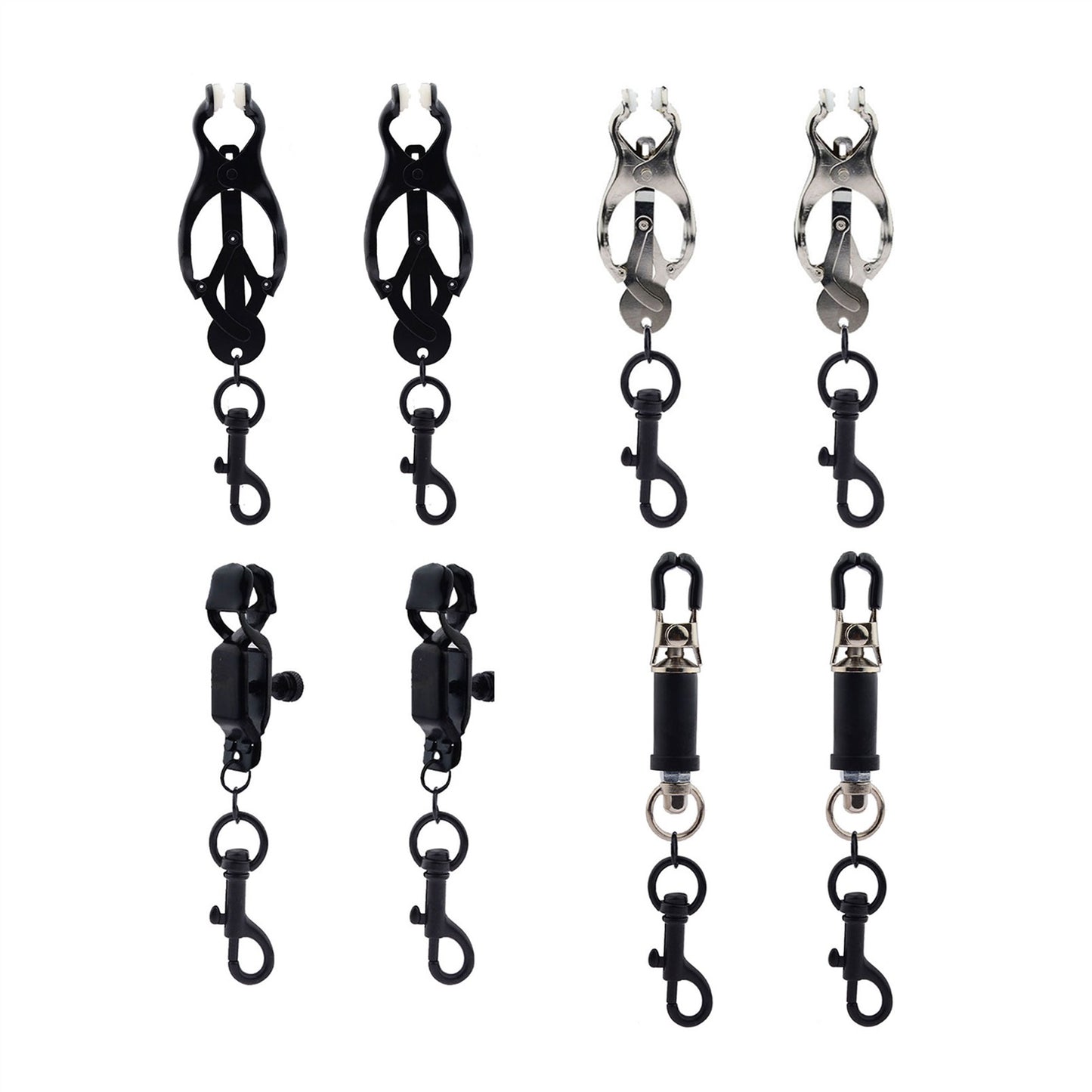 Black Hook Metal Mimi Clip Nipple Clamps With Blac