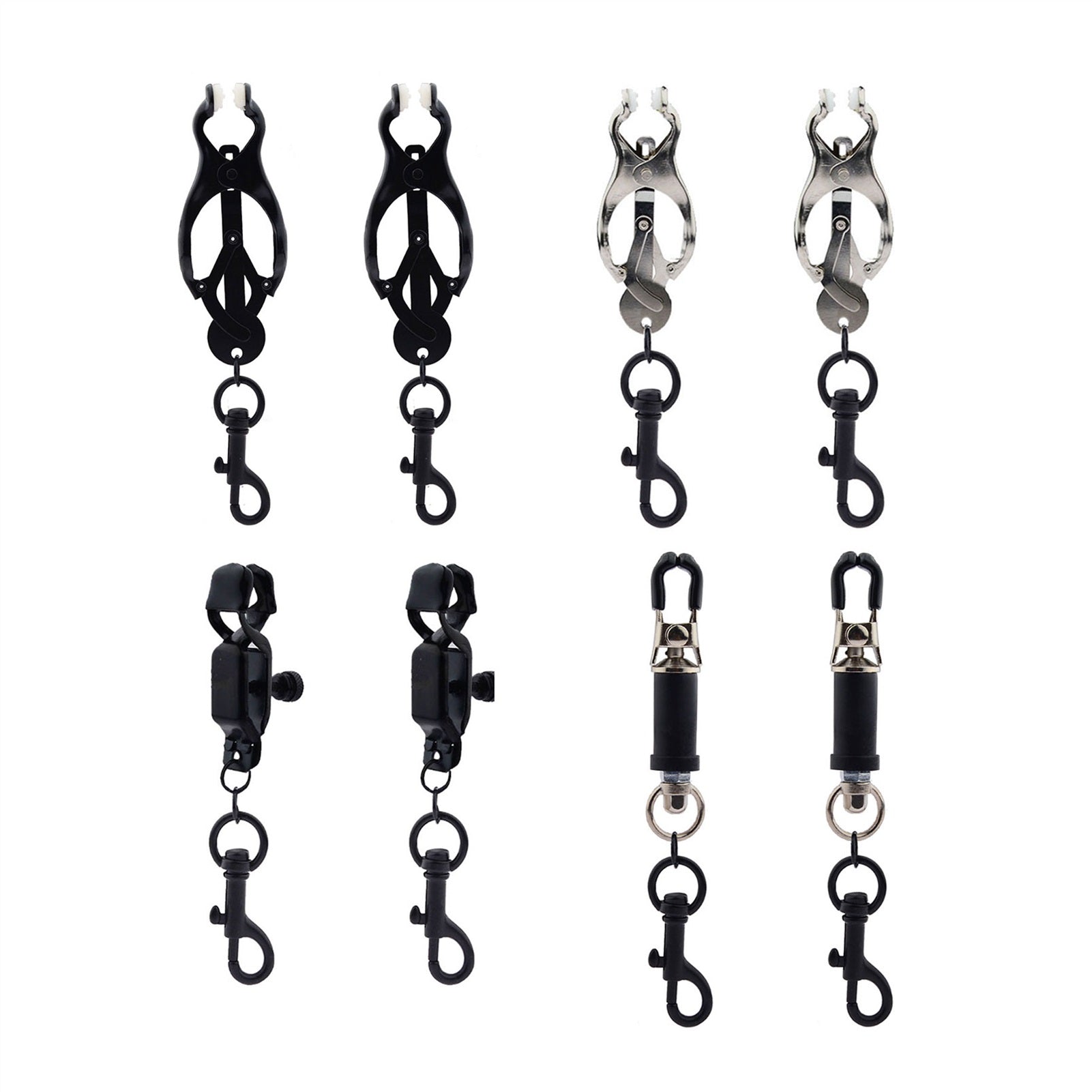 Black Hook Metal Mimi Clip Nipple Clamps With Blac