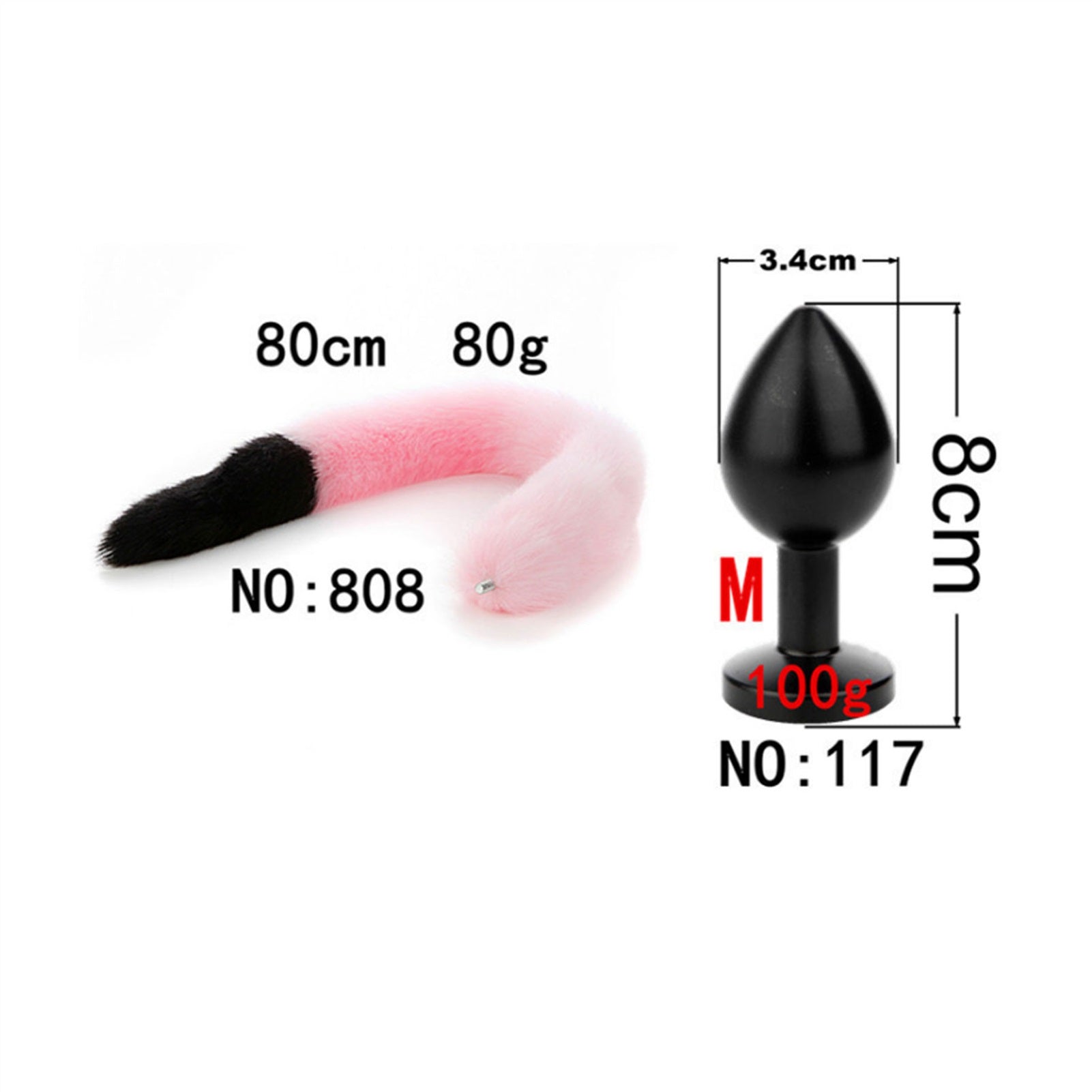 Removable Imitation Fox Tail Anal Plug For Couple 