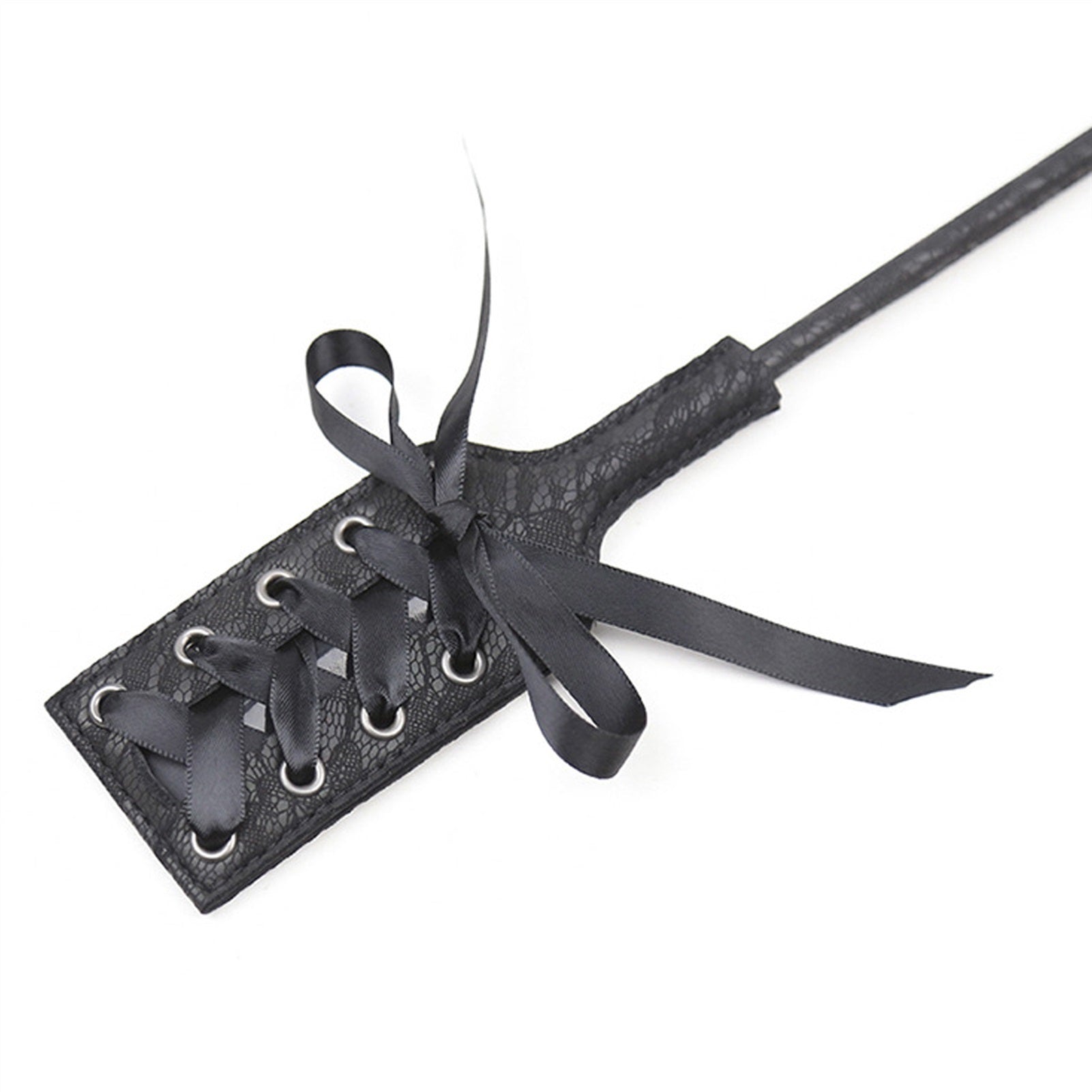 45cm Black Sexy Lace Ribbon Bow PU Hand Racket To 