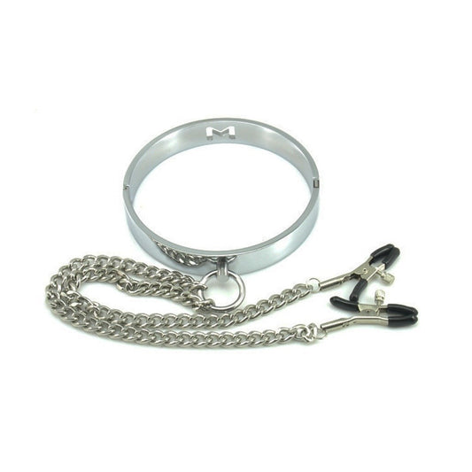 Women M Stainless Steel Metal Restraint Neck Colla